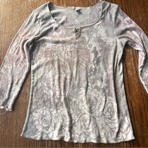 Elegant Floral Long Sleeve Top